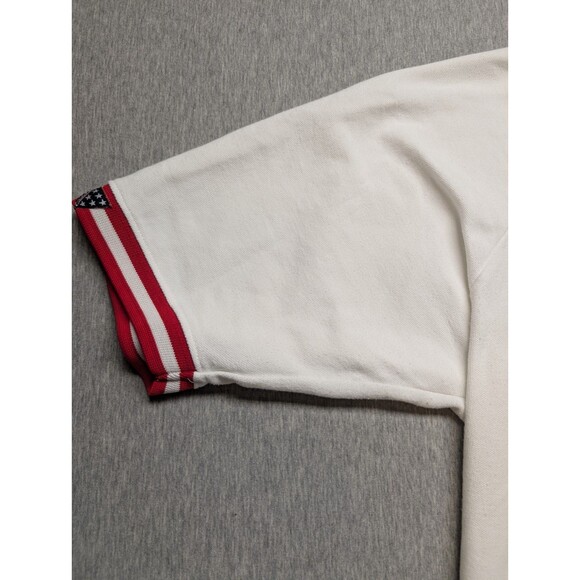 Rock Point Men's XL White Polo Shirt Patriotic Stars on Sleeve USA Freedom - Picture 3 of 13